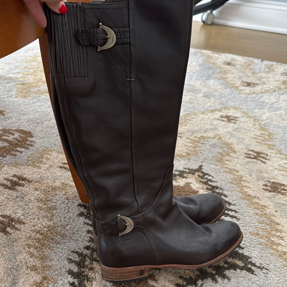 Ugg Brown Leather Riding Boots